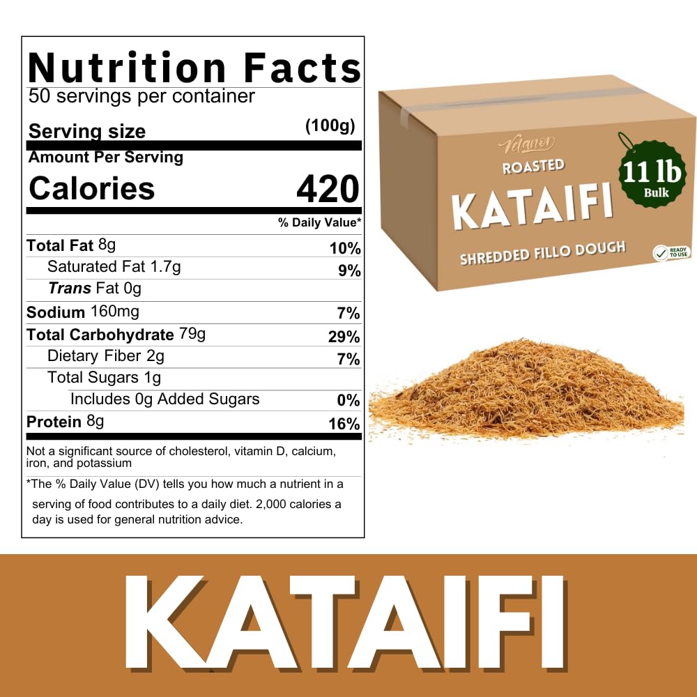 Roasted & Shredded Kataifi Phyllo Dough 11lb (5kg)