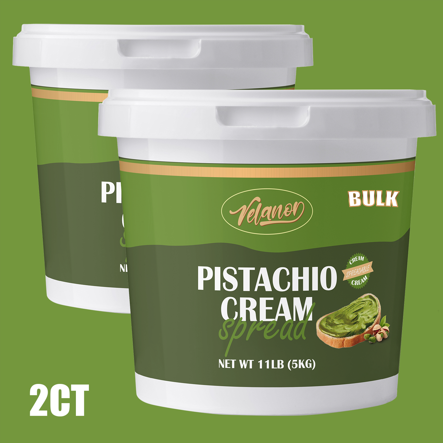 ETA Pending - 2 COUNT - Unit Price: $85  Pistachio Cream Bulk 11lbs (5kg) Wholesale