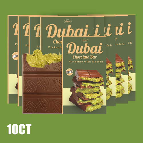 10 Count - Unit Price: $7 -       Dubai Chocolate Bar 7oz (190g) Wholesale